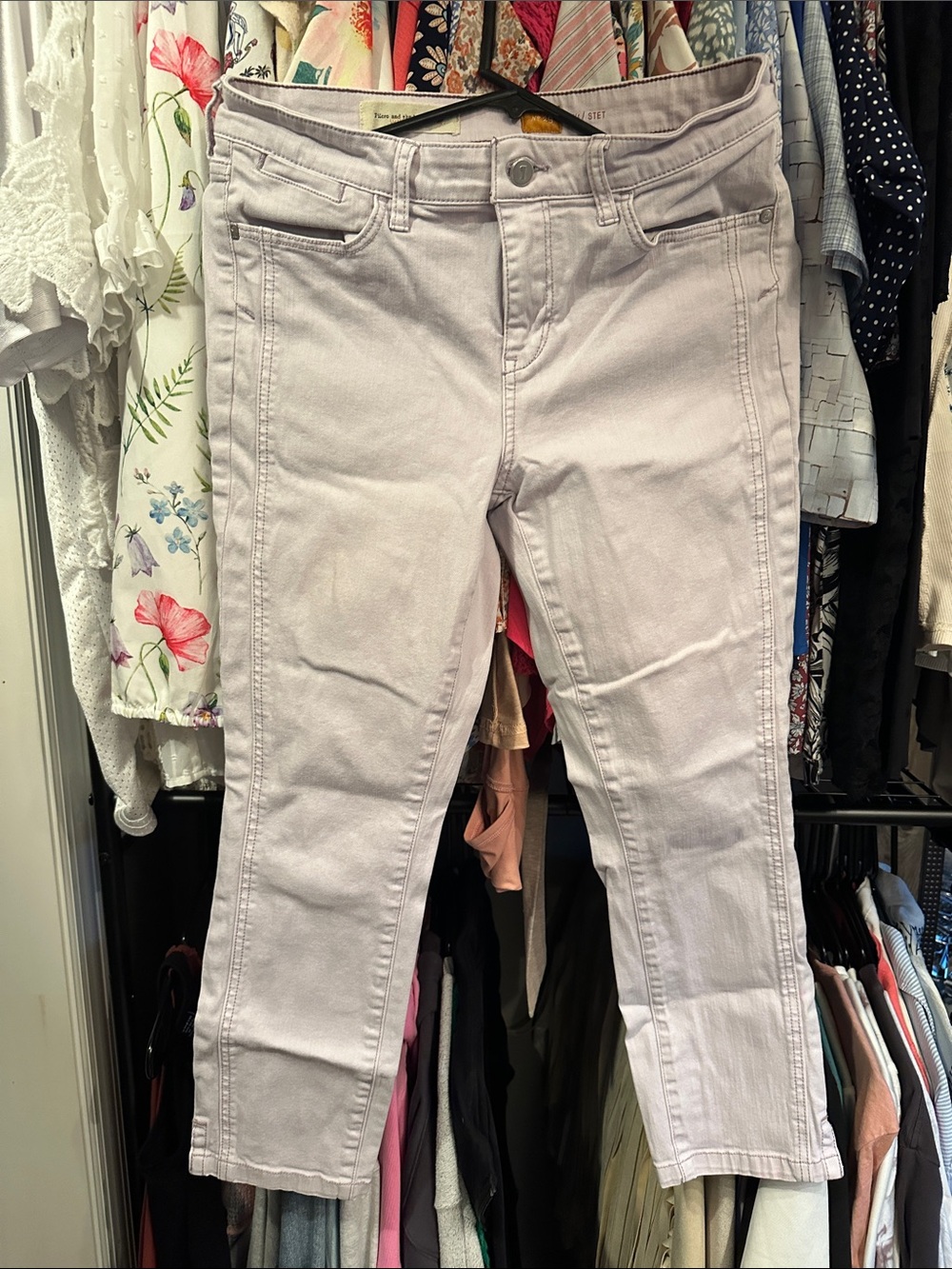 Anthropologie Pale Lavender Cropped Slim Jeans